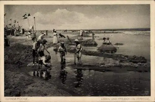 Ak Nordseebad Wangeroog Wangerooge in Ostfriesland, Lebende Aktivitäten am Strand, Kinder spielen