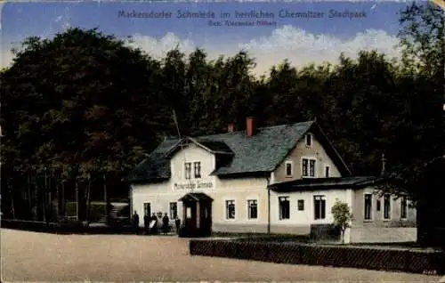 Ak Chemnitz in Sachsen, Markersdorfer Schmiede, Chemnitzer Stadtpark,  Gaststätte