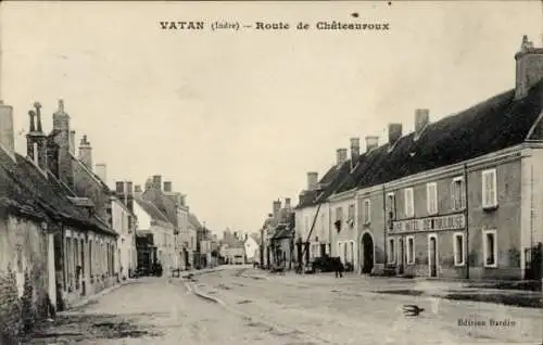 Ak Vatan Indre, Schmale Straße, Häuser, Route de Châteauroux, Edition Bardin