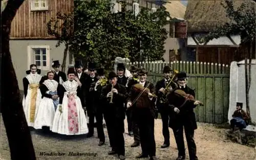 Ak Wendischer Hochzeitszug, Wendische Tracht