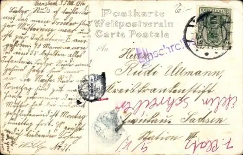 Litho Gruß von der Musterung, Kavallerie, Soldatenliebe