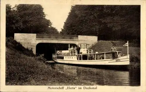 Ak Motorschiff Herta im Duzkanal, Gesellschaftsfahrten