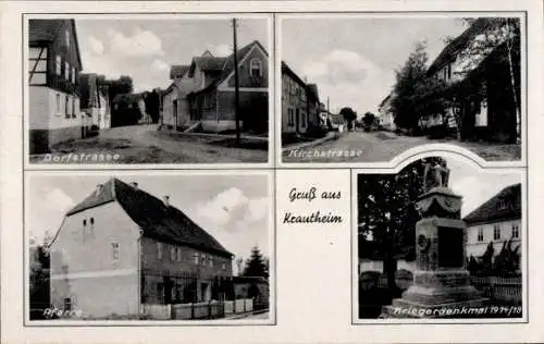 Ak Krautheim an der Jagst Baden, Dorfstraße, Kirchstraße, Gruß aus  Kriegerdenkmal 1914/18