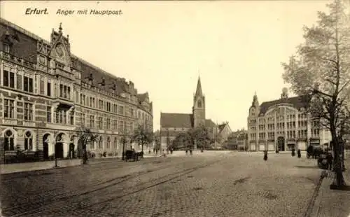 Ak Erfurt in Thüringen, Anger mit Hauptpost