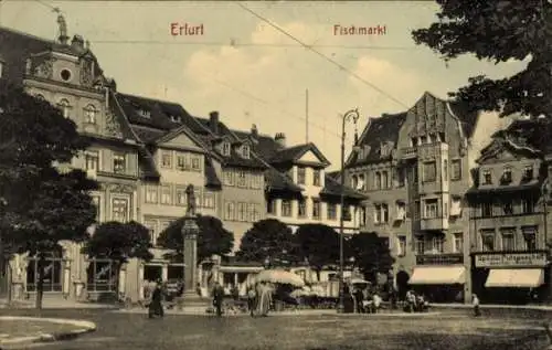 Ak Erfurt in Thüringen, Fischmarkt, Denkmal