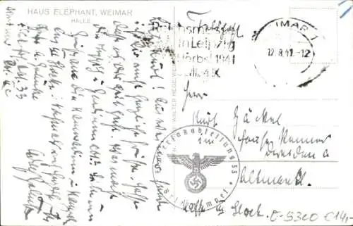 Ak Weimar in Thüringen, Haus Elephant, Innenansicht, Halle
