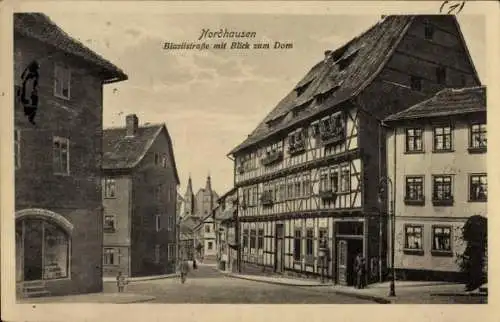 Ak Nordhausen am Harz,  Blasiistraße, Blick zum Dom,  Architektur