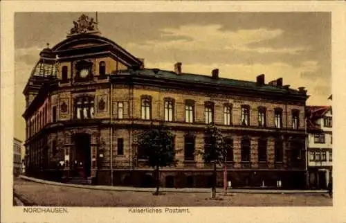 Ak Nordhausen am Harz, Kaiserliches Postamt,  Architektur, farbig, Stadtszene