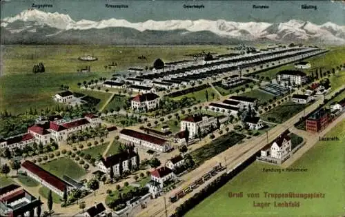 Ak Graben in Schwaben, Truppenübungsplatz Lager Lechfeld, Panoramaansicht, Handlung v. Kirchmeier