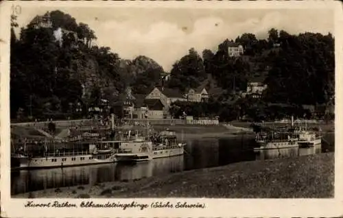Ak Rathen an der Elbe Sächsische Schweiz, schöne Detailansicht