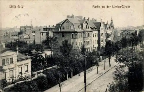 Ak Bitterfeld in Sachsen Anhalt,  Partie an der Linden-Straße, Stadtansicht