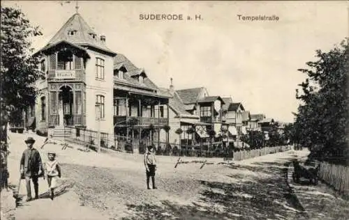 Ak Bad Suderode Quedlinburg im Harz, Villenstraße, alte Gebäude, Kinder auf der Straße