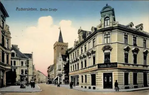 Ak Aschersleben im Salzlandkreis,  Architektur, Breite-Straße, Augusta-Apotheke, Farbige 
