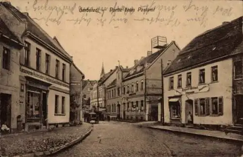 Ak Gerbstedt im Harzvorland, Straßenansicht, beim Postamt, Geschäfte