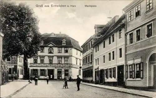 Ak Ermsleben Falkenstein Harz, Marktplatz