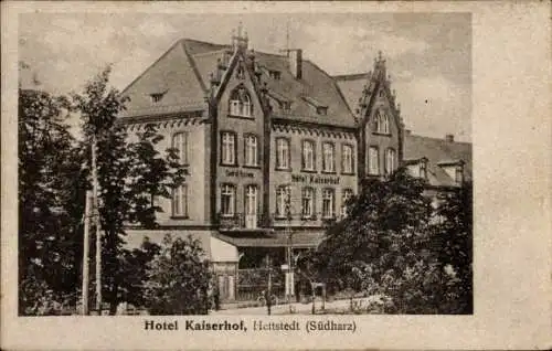 Ak Hettstedt im Südharz, Hotel Kaiserhof,   Architektur, Schwarz-Weiß Foto