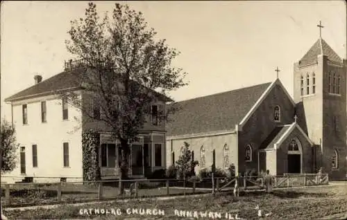 Foto Ak Annawan Illinois USA, Katholische Kirche