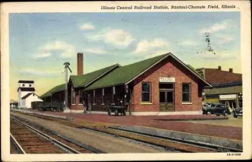 Ak Rantoul Chanute Field Illinois USA, Illinois Central Railroad Station,