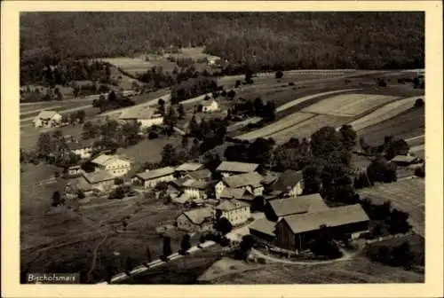 Ak Bischofsmais in Niederbayern, Luftaufnahme von  Gebäude und Felder, ländliche Landschaft