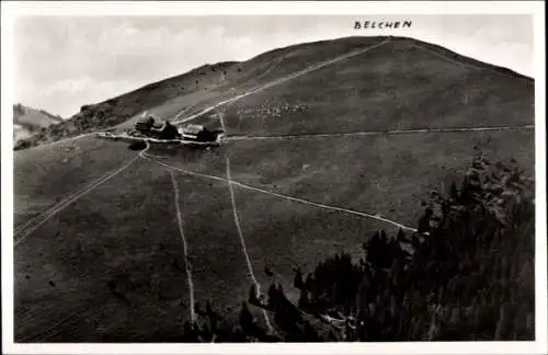 Ak Münstertal im Schwarzwald, Belchen, Gebirgslandschaft, Hotel Belchenhaus, BELCHEN Schriftzug