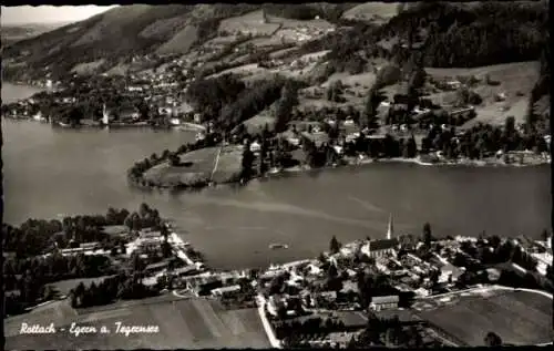 Ak Rottach Egern in Oberbayern, Fliegeraufnahme, Tegernsee