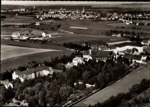 Ak Rottenmünster Rottweil am Neckar, Luftaufnahme, Landschaft mit Feldern, Rottweil,  Bauten