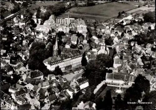 Ak Erbach im Odenwald Hessen, Luftaufnahme von Erbach,  Gebäude, viele Häuser