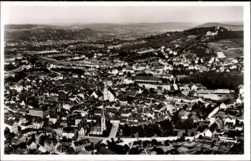 Ak Durlach Karlsruhe in Baden, Luftaufnahme von   Gebäude, weite Landschaft, Kirche