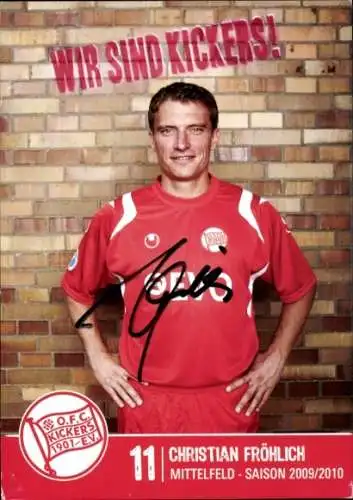 Autogrammkarte Fußballer Christian Fröhlich, Kickers Offenbach, Autogramm
