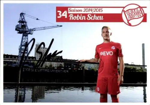Autogrammkarte Fußballer Robin Scheu, Kickers Offenbach, Autogramm