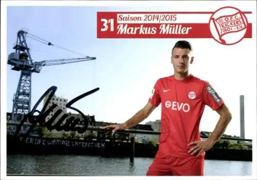 Autogrammkarte Fußballer Markus Müller, Kickers Offenbach, Autogramm