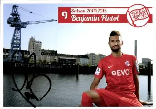 Autogrammkarte Fußballer Benjamin Pintol, Kickers Offenbach, Autogramm