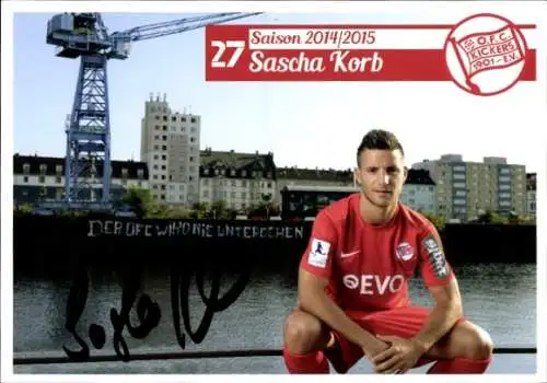 Autogrammkarte Fußballer Sascha Korb, Kickers Offenbach, Autogramm