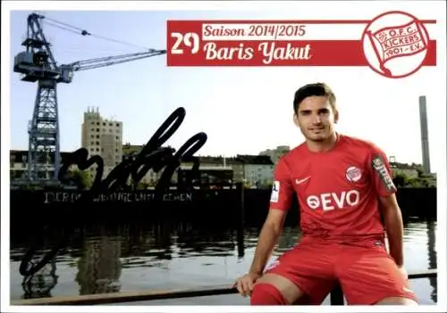 Autogrammkarte Fußballer Baris Yakut, Kickers Offenbach, Autogramm