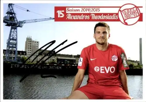 Autogrammkarte Fußballer Alexandros Theodosiadis, Kickers Offenbach, Autogramm