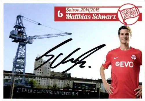 Autogrammkarte Fußballer Matthias Schwarz, Kickers Offenbach, Autogramm
