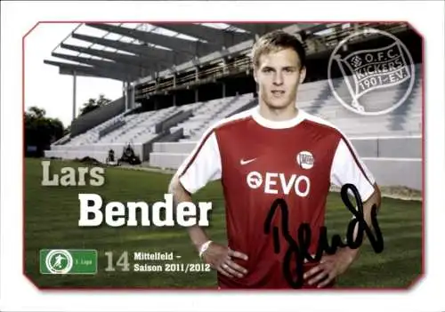 Autogrammkarte Fußballer Lars Bender, Kickers Offenbach, Autogramm