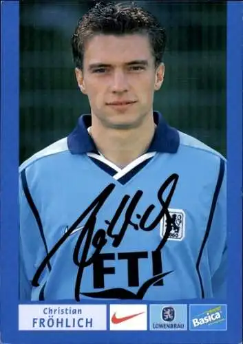 Autogrammkarte Fußballer Christian Fröhlich, TSV 1860 München, Autogramm