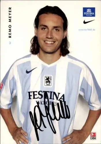 Autogrammkarte Fußballer Remo Meyer, TSV 1860 München, Autogramm