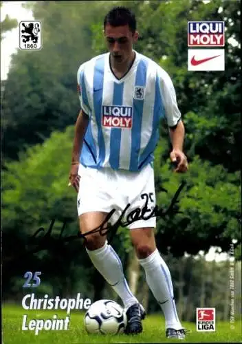 Autogrammkarte Fußballer Christophe Lepoint, TSV 1860 München, Autogramm
