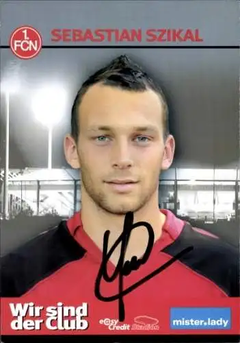 Autogrammkarte Fußballer Sebastian Szikal, 1. FC Nürnberg, Autogramm