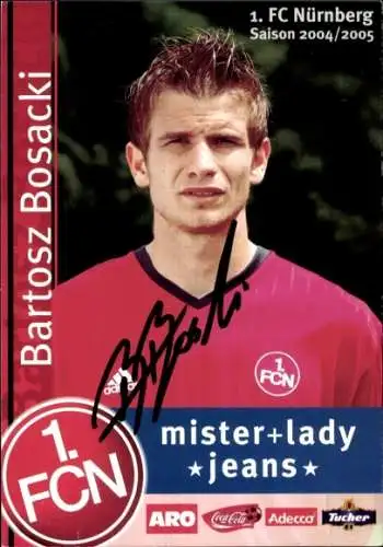 Autogrammkarte Fußballer Bartosz Bosacki, 1. FC Nürnberg, Autogramm