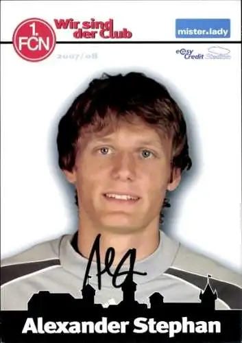 Autogrammkarte Fußballer Alexander Stephan, 1. FC Nürnberg, Autogramm