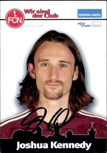 Autogrammkarte Fußballer Joshua Kennedy, 1. FC Nürnberg, Autogramm