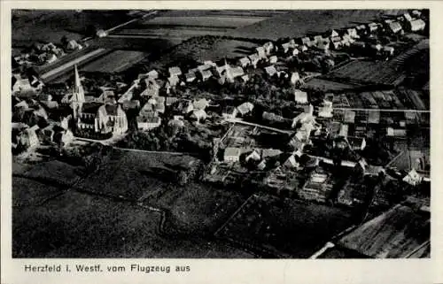 Ak Herzfeld Lippetal in Westfalen, Fliegeraufnahme