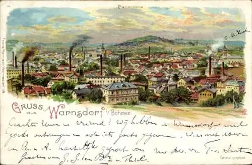 Litho Varnsdorf Warnsdorf Region Aussig, Gesamtansicht