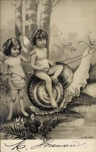 Ak Zwei Feen, Schnecke, Wald, Fluss