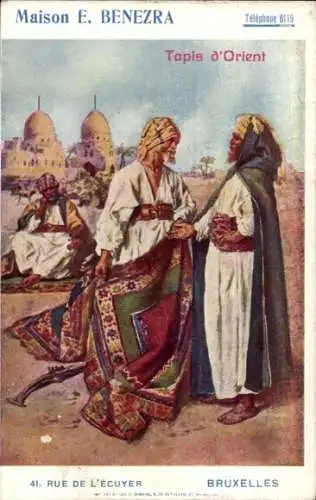 CPA Bruxelles Brüssel, Reklame, Tapis d'Orient, Maison E. Benezra