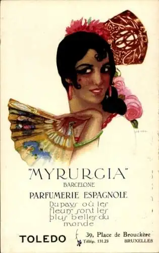 CPA Reklame, Myrurgia, Parfumerie Espagnole