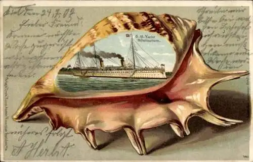 Muschel Litho Kaiserliche Yacht SMY Hohenzollern